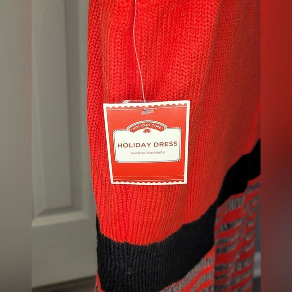 Holiday Time Women Santa Claus Sweater Dress Size XL(16-18) Sequin Skirt Red NWT - Picture 5 of 7